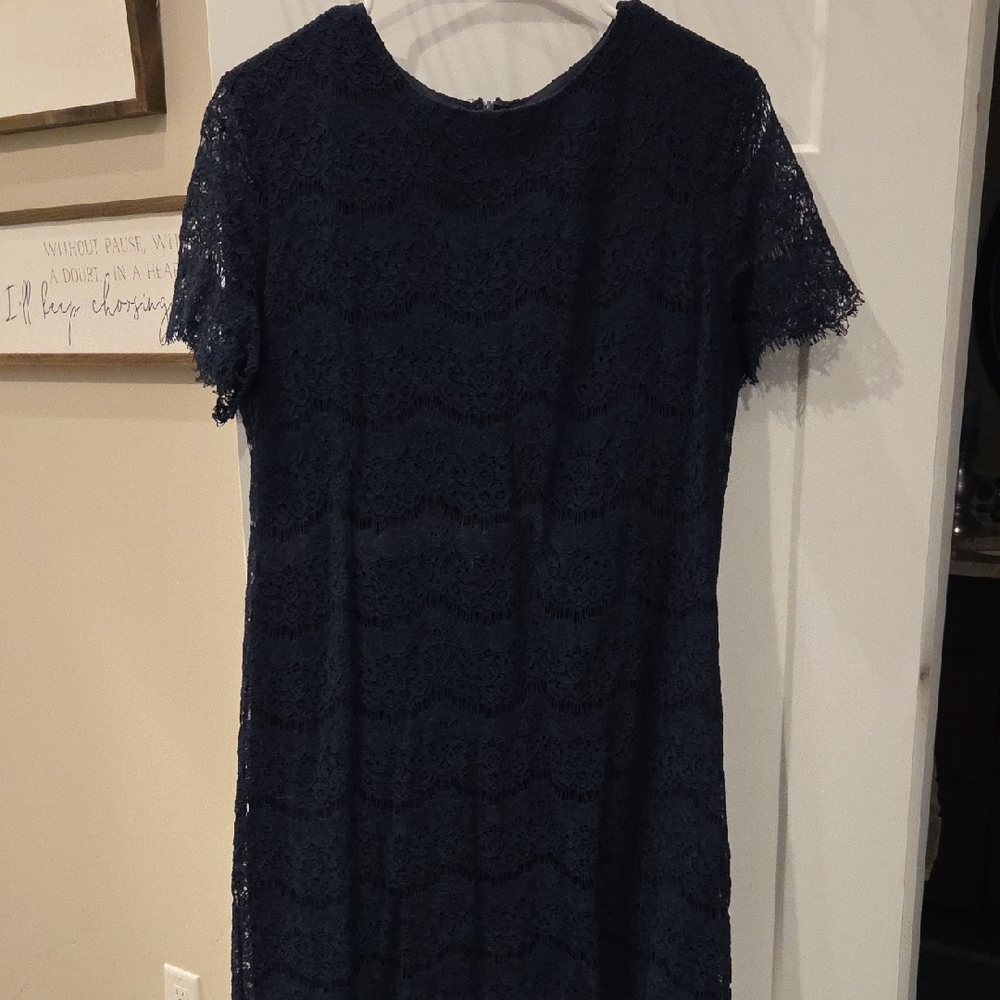 Lulu's Midnight Blue Lace Midi Dress